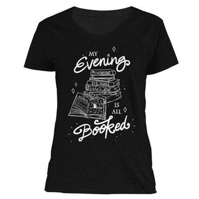 The Ghoulish Garb V-Necks Black / S My Evening Is All Booked Women's V-Neck