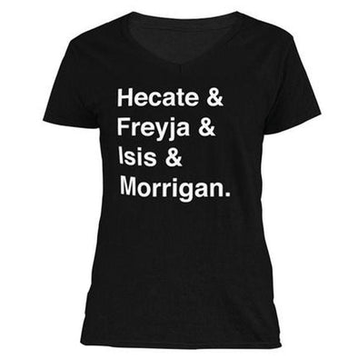 The Ghoulish Garb V-Necks S Goddesses of Magick Helvetica Women's V-Neck