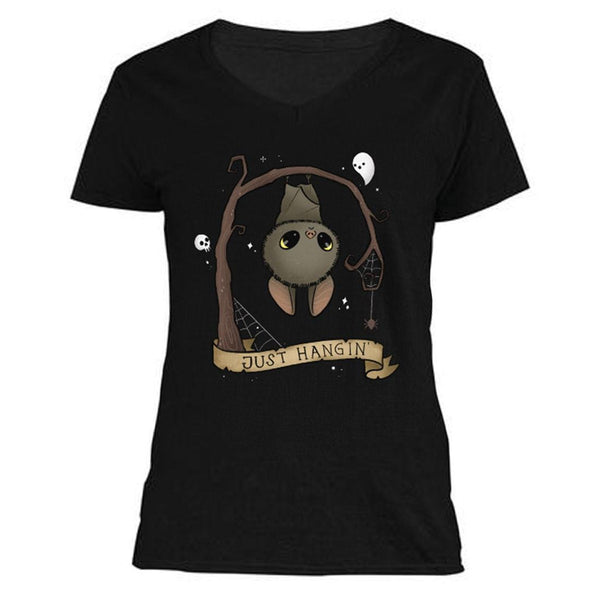 The Ghoulish Garb V-Necks S Just Hangin' Women's V-Neck