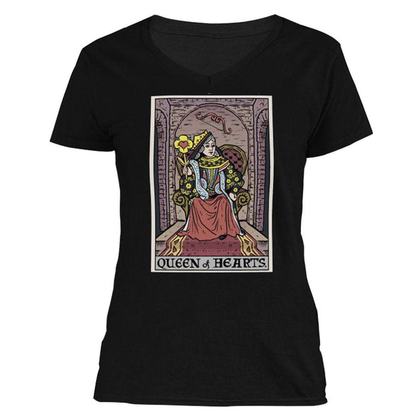 The Ghoulish Garb V-Necks S Queen of Hearts In Tarot Women's V-Neck