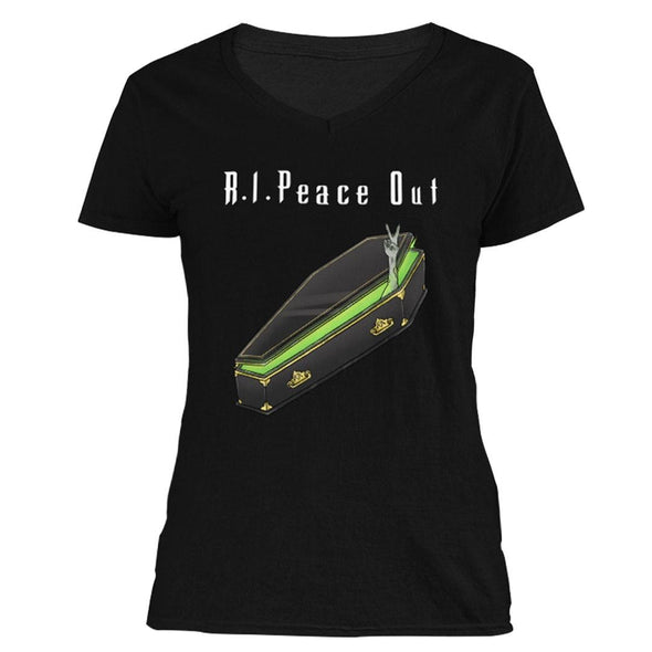 The Ghoulish Garb V-Necks S R.I.Peace Out Women's V-Neck