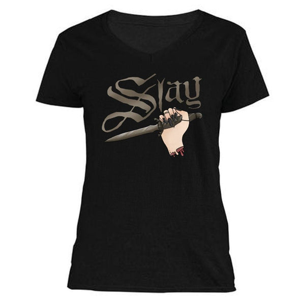 The Ghoulish Garb V-Necks S Slay Women's V-Neck