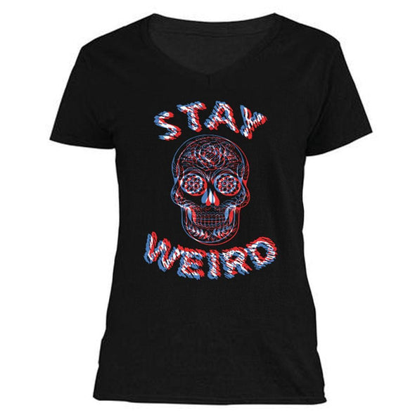 The Ghoulish Garb V-Necks S Stay Weird Women's V-Neck