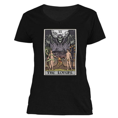 The Ghoulish Garb V-Necks S The Lovers Tarot Card - Ghoulish Edition Women's V-Neck