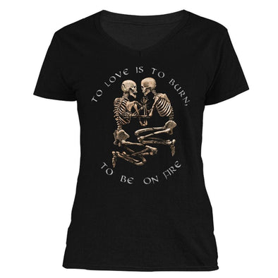 The Ghoulish Garb V-Necks S To Love Is To Burn Women's V-Neck