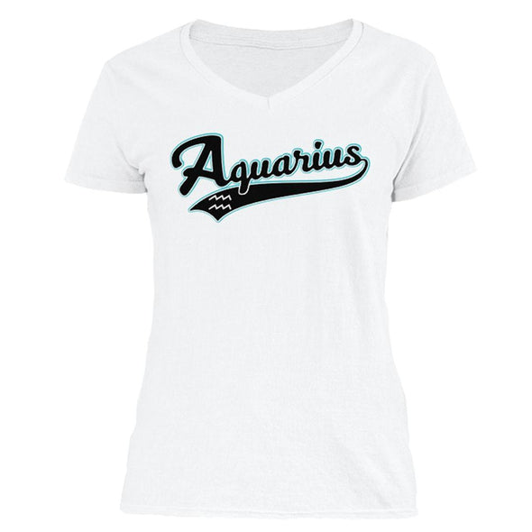 The Ghoulish Garb V-Necks White / S Aquarius - Baseball Style Women's V-Neck