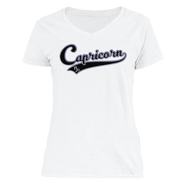 The Ghoulish Garb V-Necks White / S Capricorn - Baseball Style Unisex V-Neck