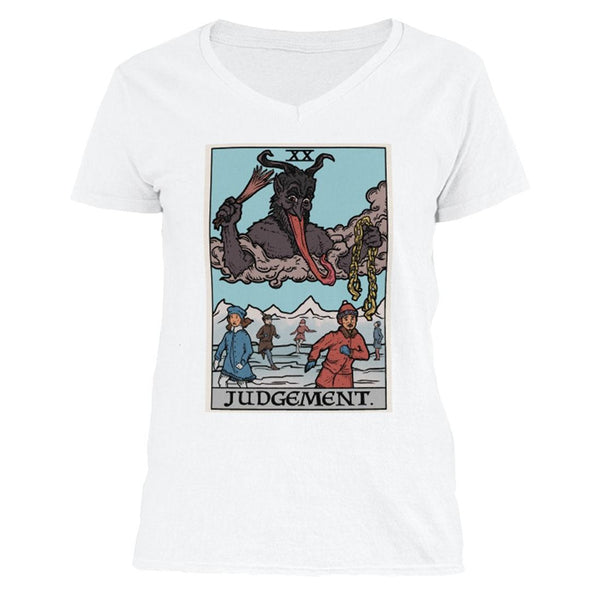 The Ghoulish Garb V-Necks White / S Judgement By Krampus Women's V-Neck
