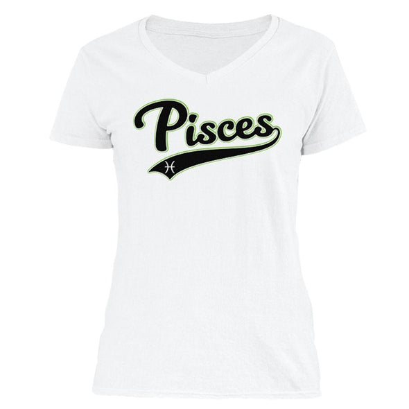 The Ghoulish Garb V-Necks White / S Pisces - Baseball Style Women's V-Neck