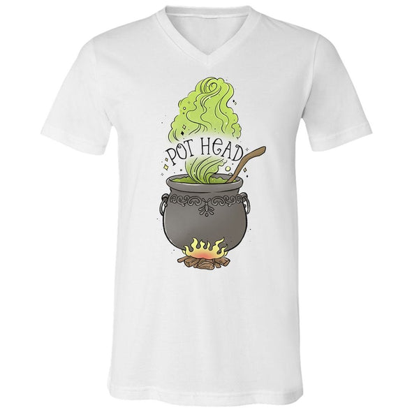 The Ghoulish Garb V-Necks White / S Pot Head V-Neck Shirt