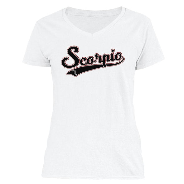 The Ghoulish Garb V-Necks White / S Scorpio - Baseball Style Women's V-Neck
