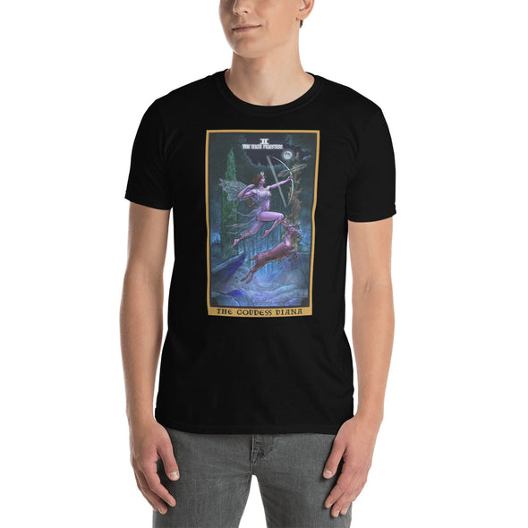 The Goddess Diana in The High Priestess Tarot Card T-Shirt