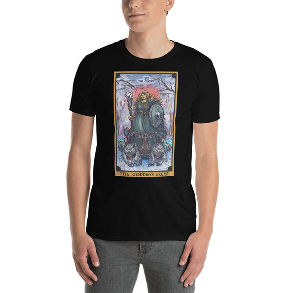 The Goddess Freya in The Chariot Tarot Card T-Shirt