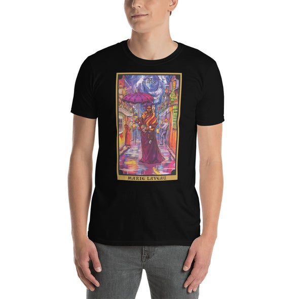 Marie Laveau in the Justice Tarot Card T-Shirt