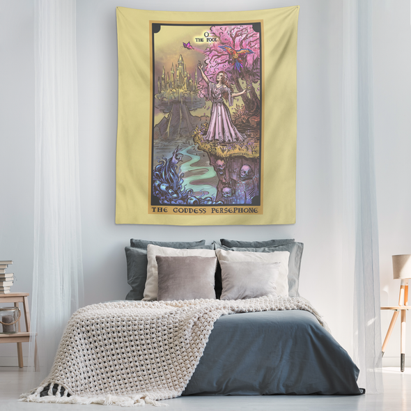 The Goddess Persephone In The Fool Tarot Card Tapestry