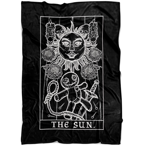 The Sun Tarot Card Blanket - Ghoulish Edition (Black & White)