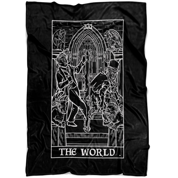 The World Tarot Card Blanket - Ghoulish Edition (Black & White)