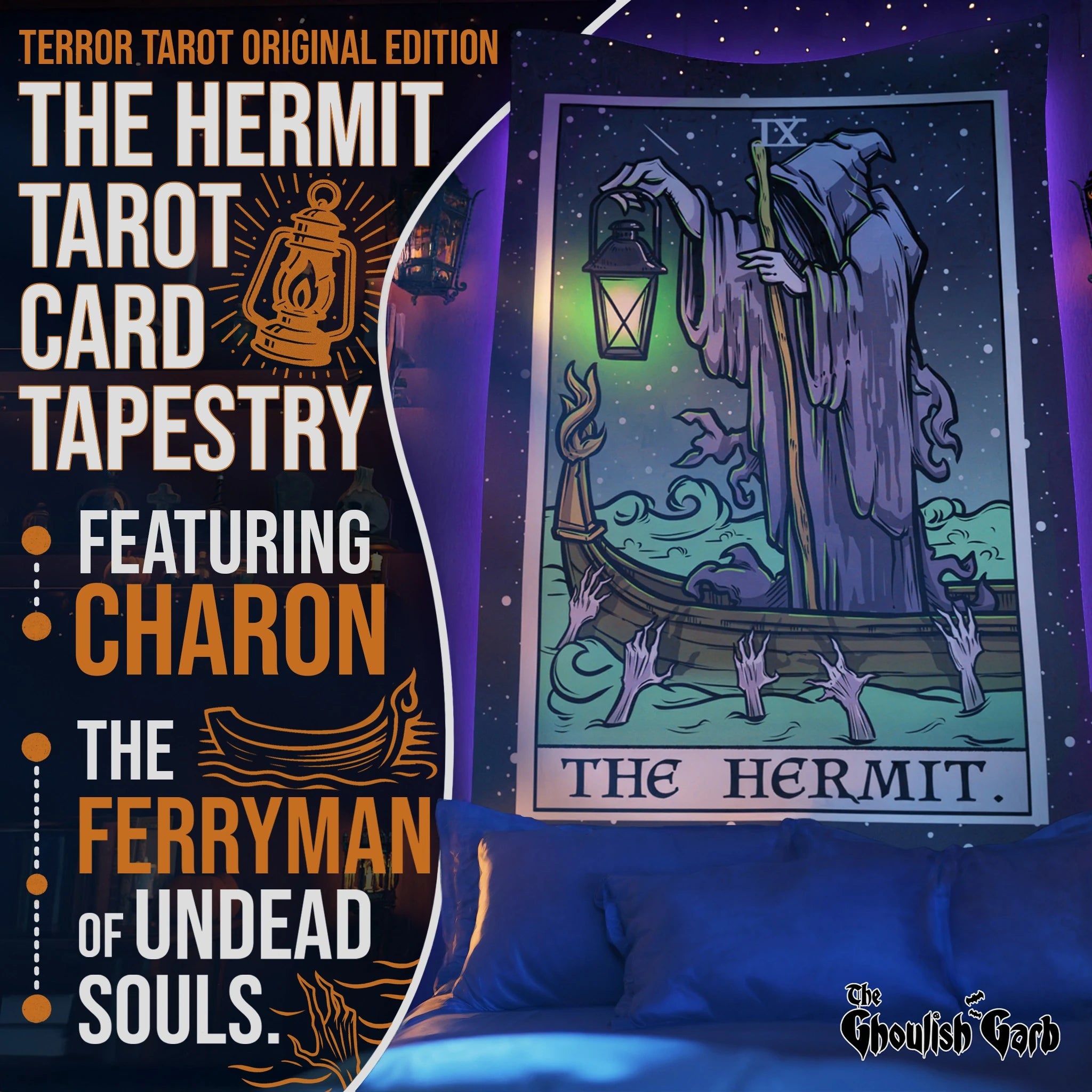 The Hermit Terror Tarot Card Tapestry Original Edition