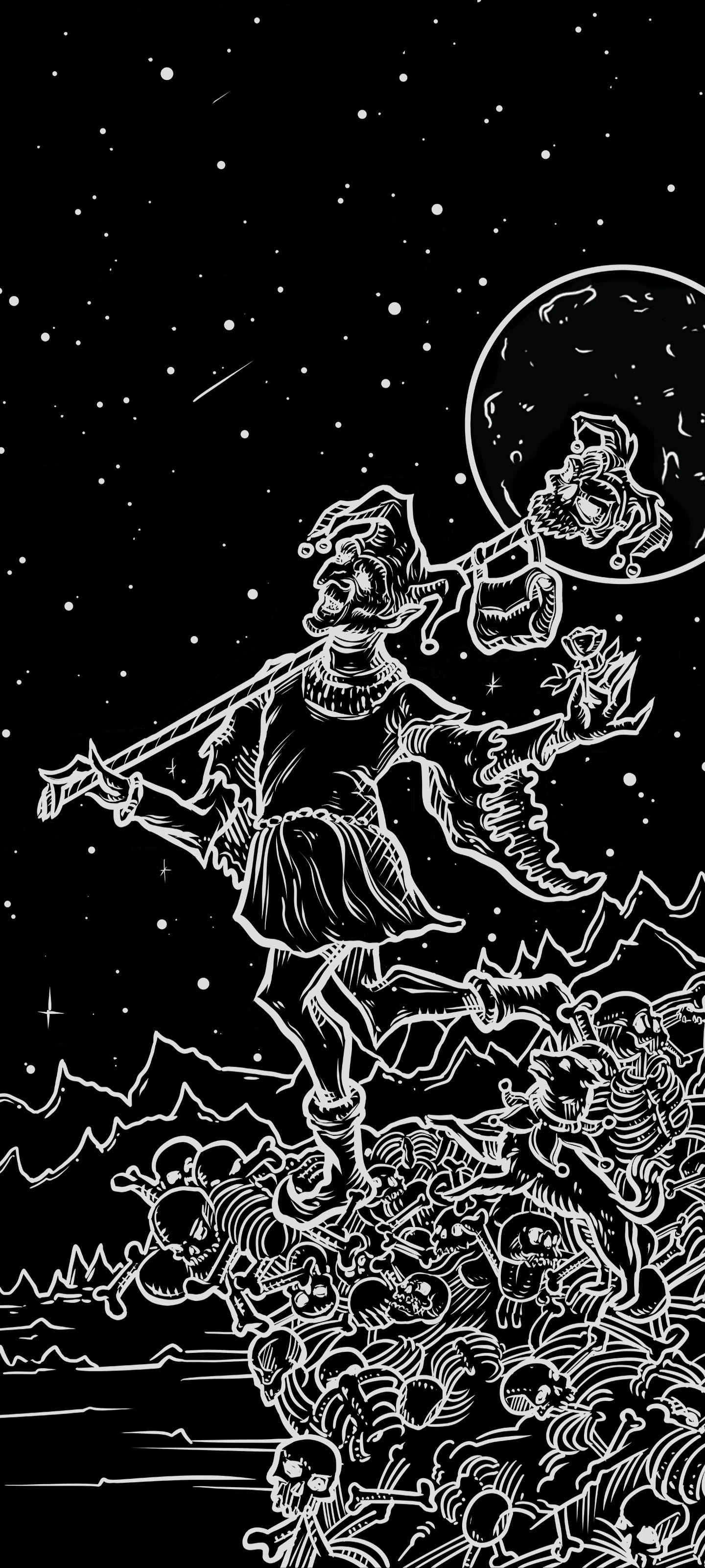The Fool — Shadow Edition Terror Tarot phone wallpaper