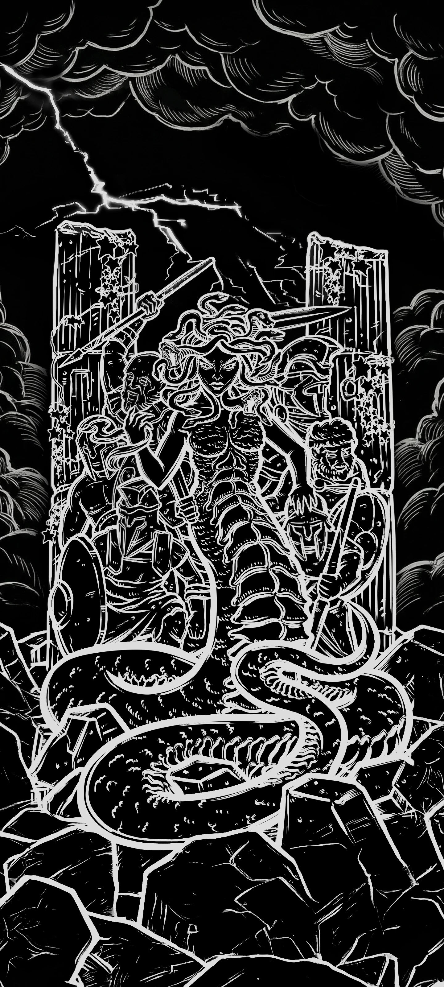 The High Priestess — Shadow Edition Terror Tarot phone wallpaper