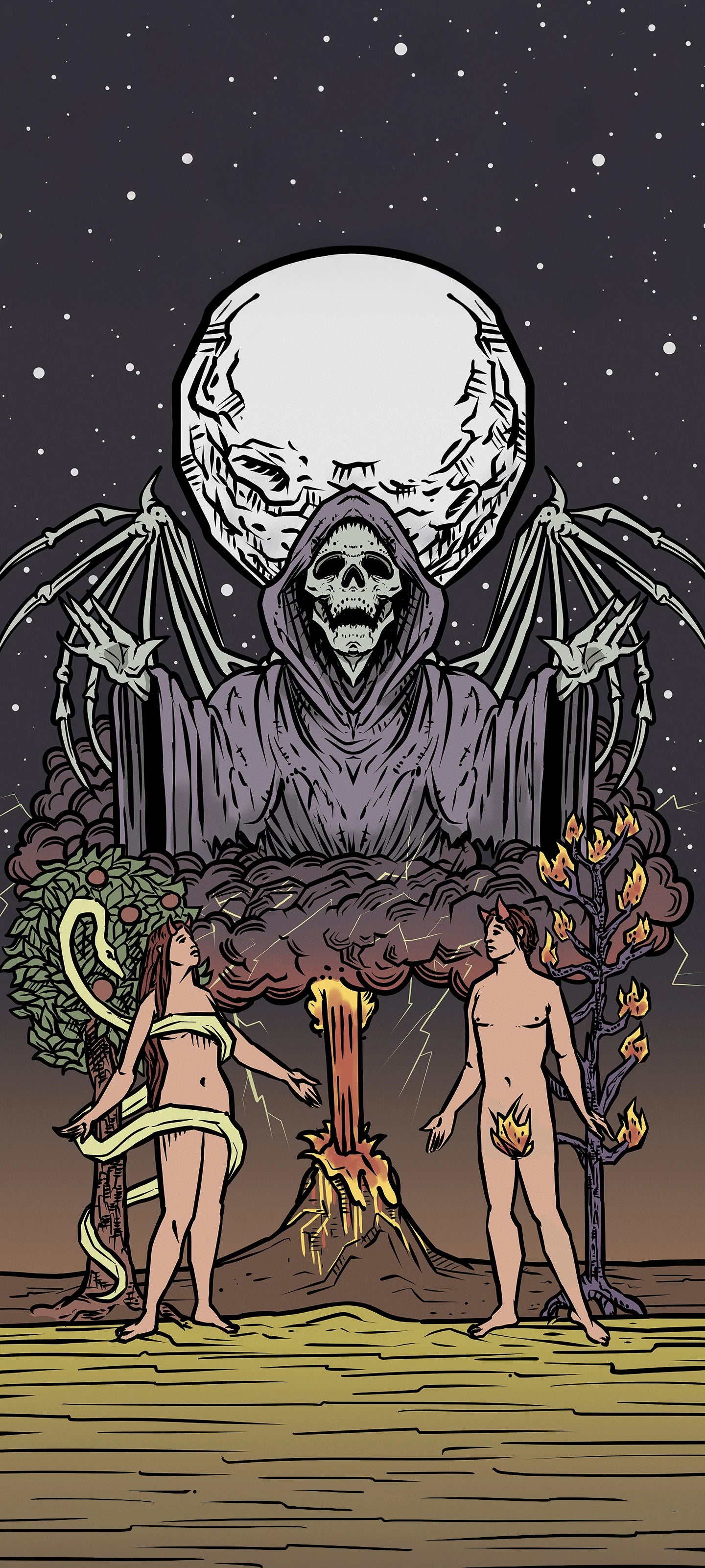 The Lovers — Original Edition Terror Tarot phone wallpaper
