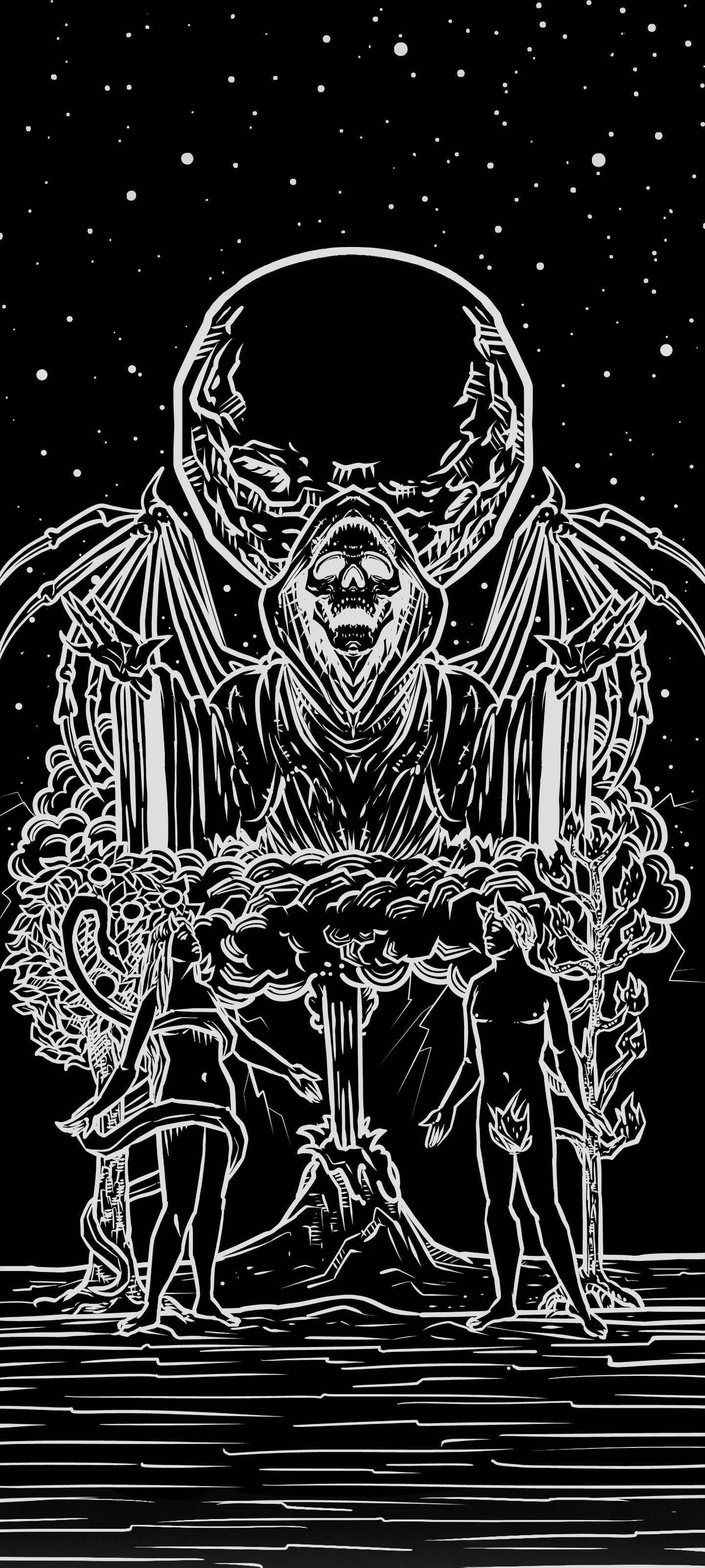 The Lovers — Shadow Edition Terror Tarot phone wallpaper