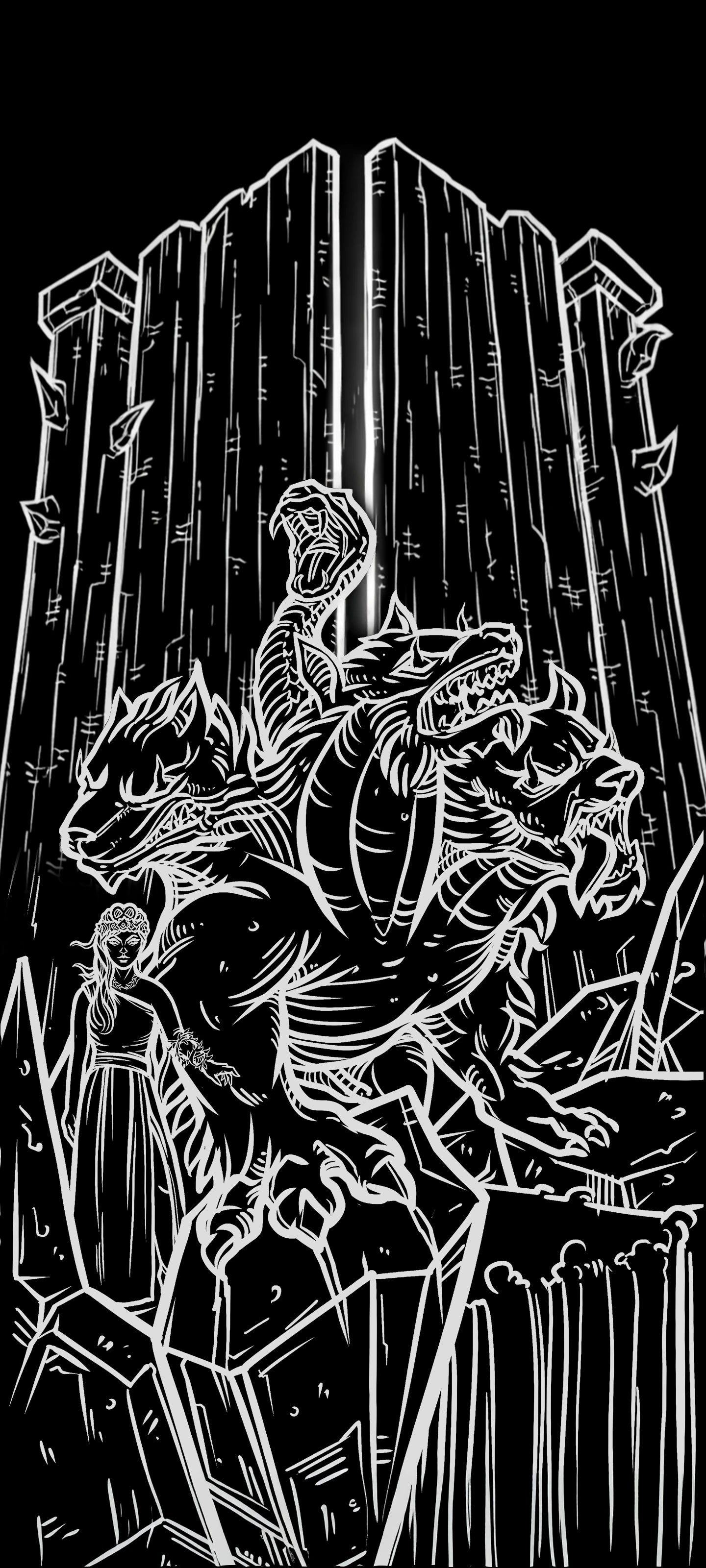 Strength — Shadow Edition Terror Tarot phone wallpaper