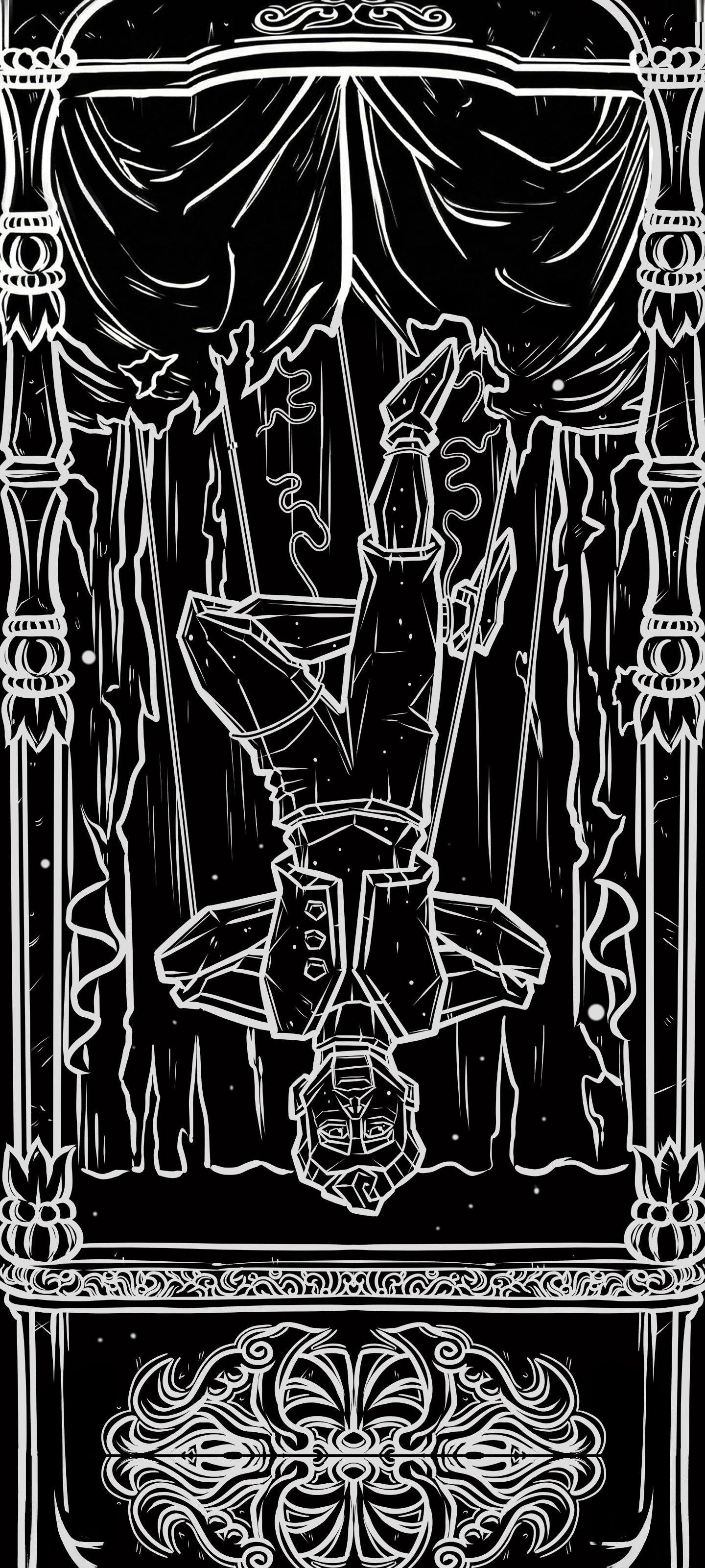 The Hanged Man — Shadow Edition Terror Tarot phone wallpaper