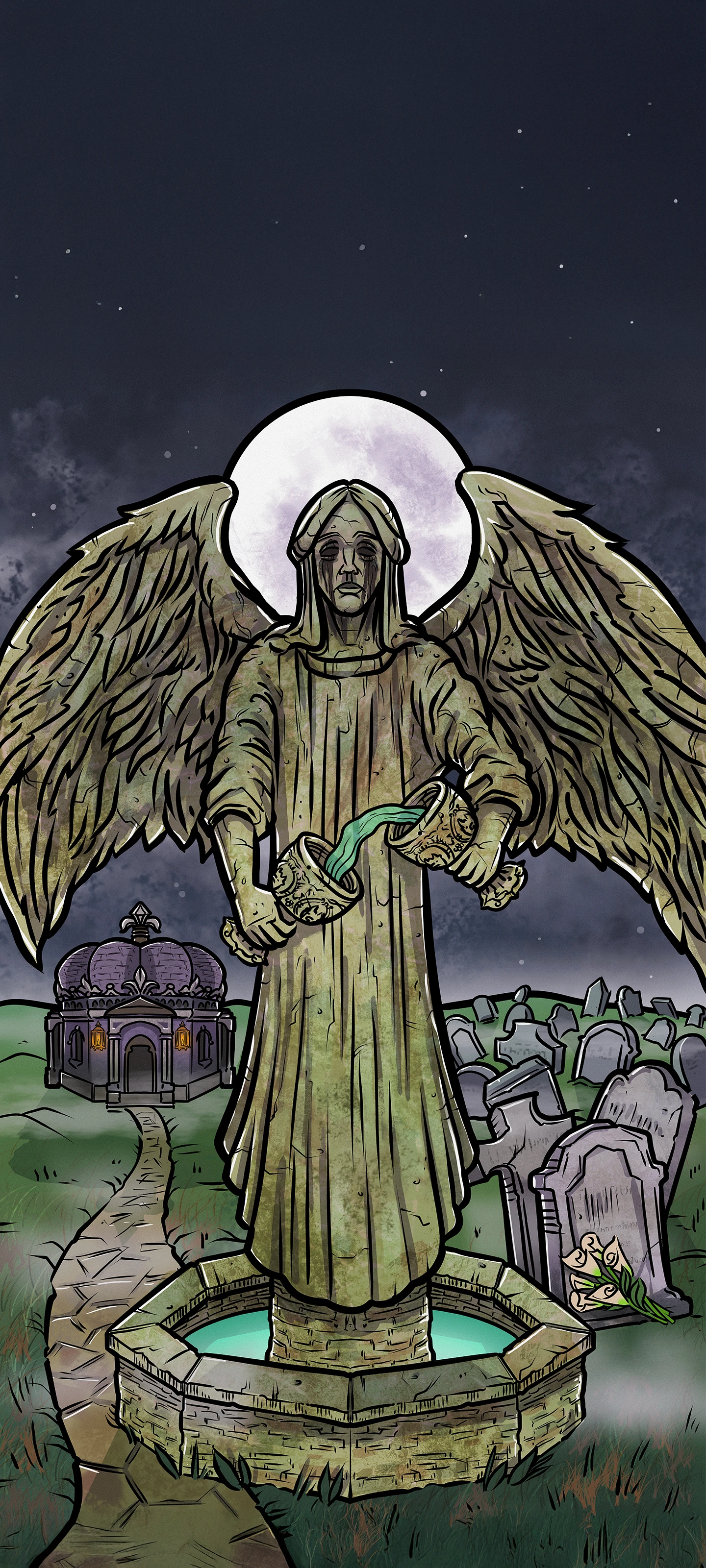 Temperance — Original Edition Terror Tarot phone wallpaper