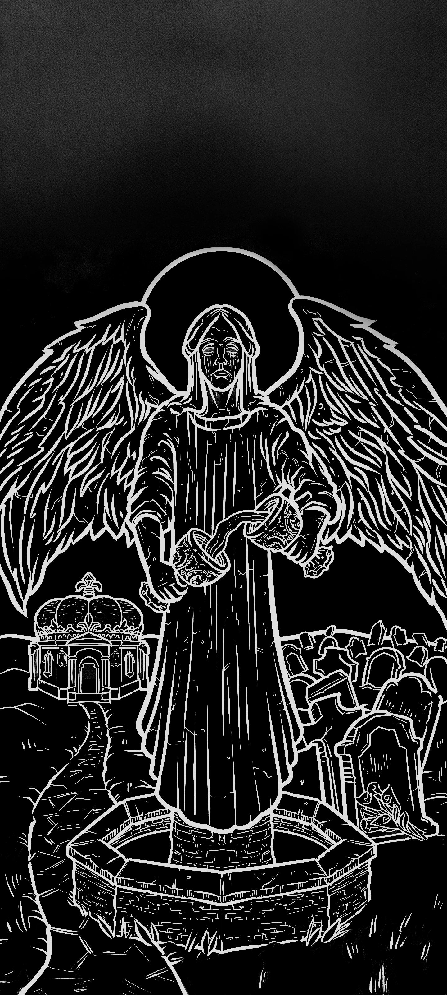 Temperance — Shadow Edition Terror Tarot phone wallpaper