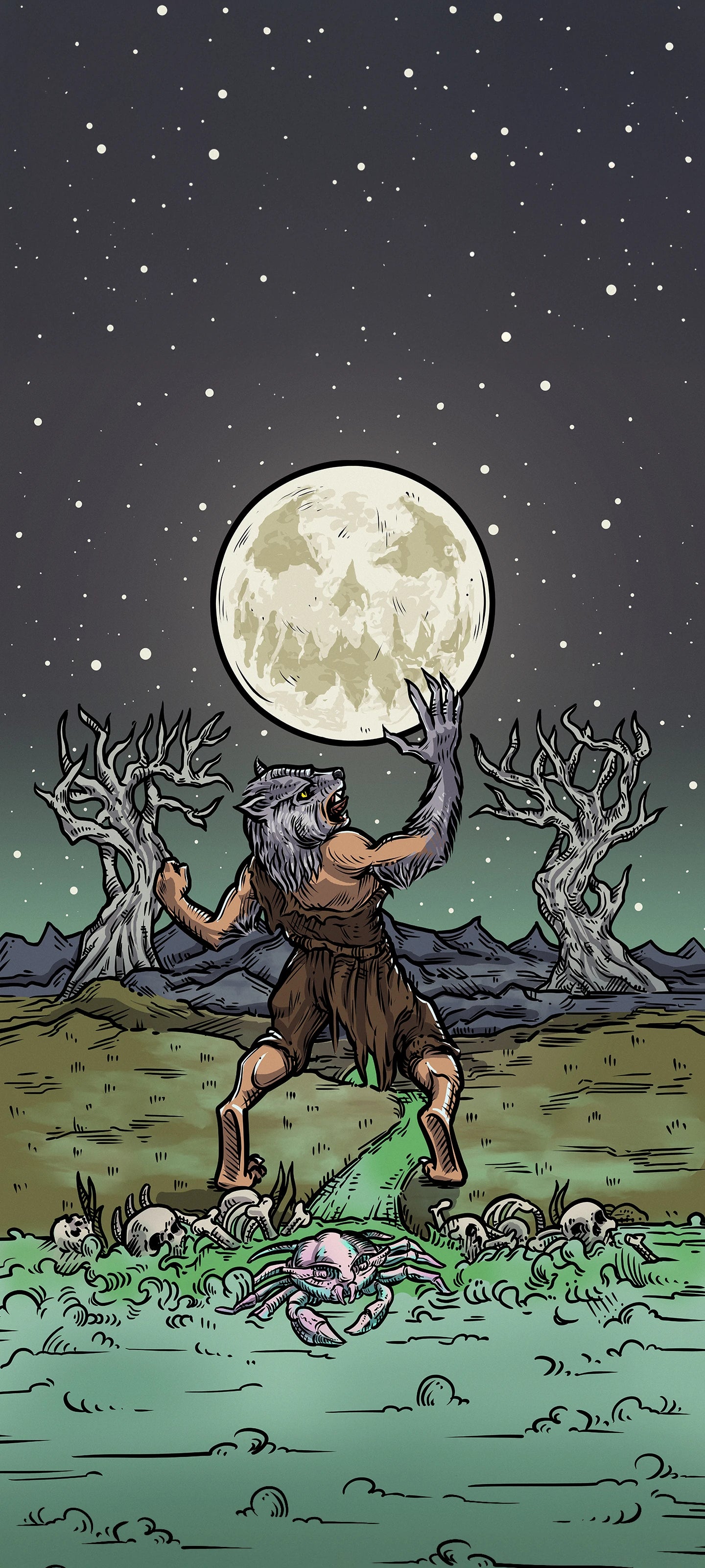 The Moon — Original Edition Terror Tarot phone wallpaper