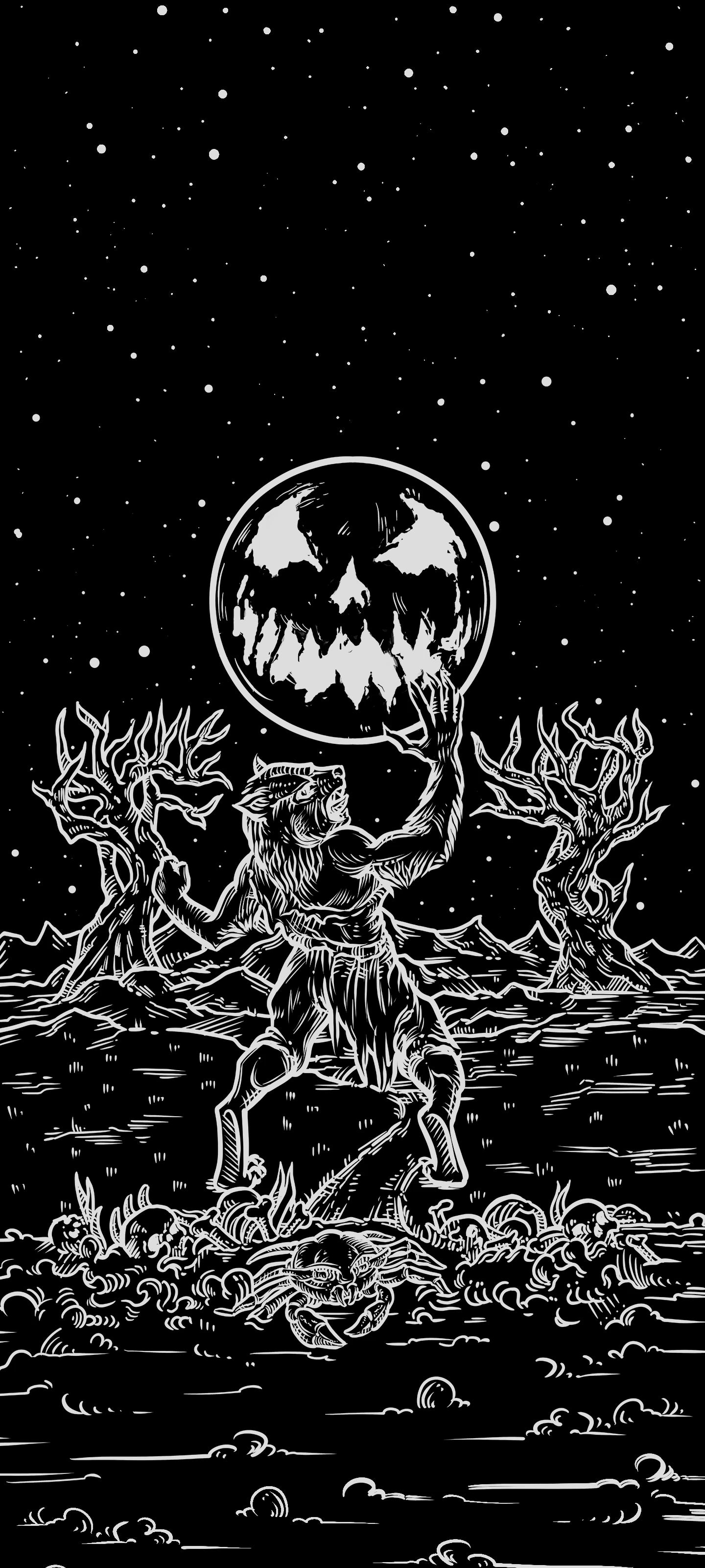 The Moon — Shadow Edition Terror Tarot phone wallpaper