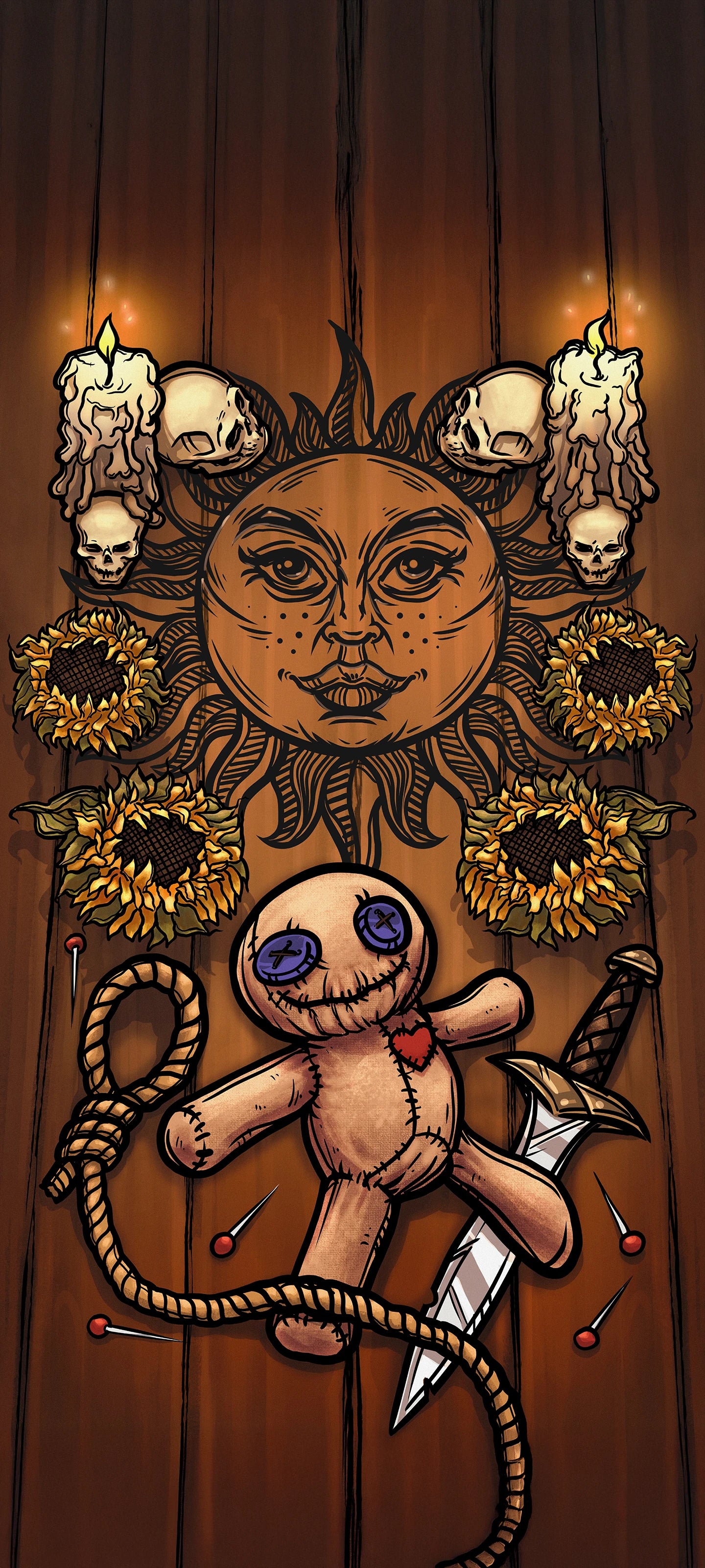The Sun — Original Edition Terror Tarot phone wallpaper
