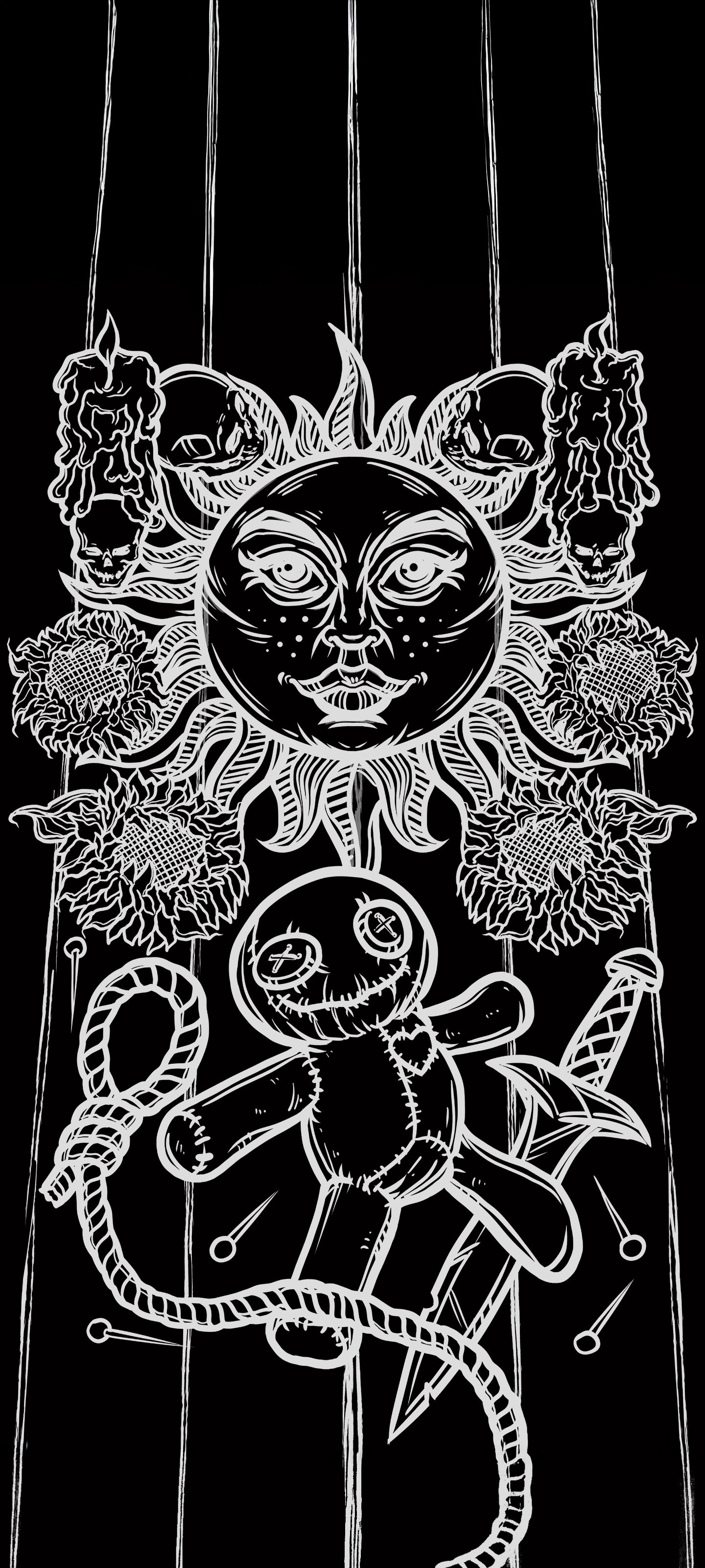 The Sun — Shadow Edition Terror Tarot phone wallpaper