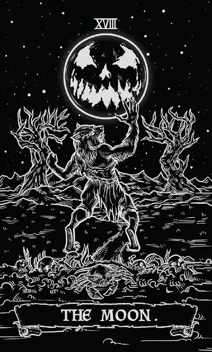 The Moon card from the Terror Tarot Shadow Edition