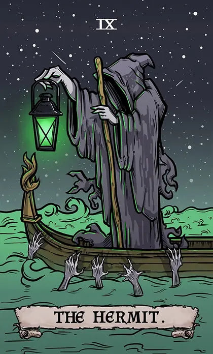 A carta O Eremita do Terror Tarot Edição Original