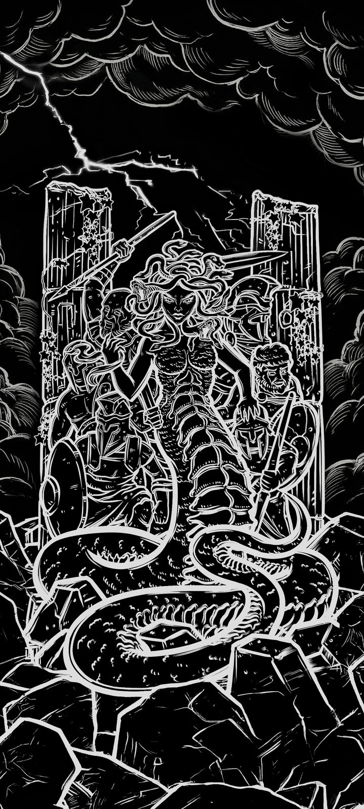 The High Priestess — Shadow Edition Terror Tarot phone wallpaper